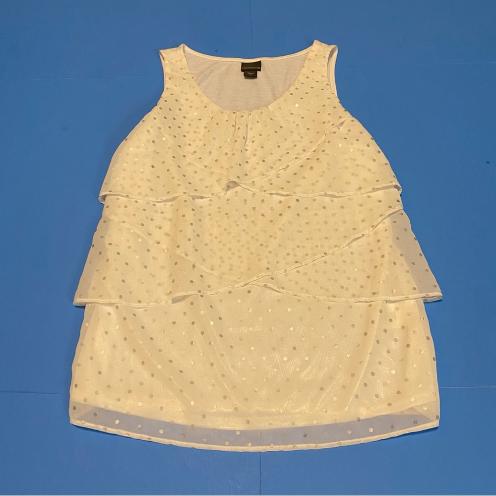 NWT! Covington white & silver sleeveless top size small
